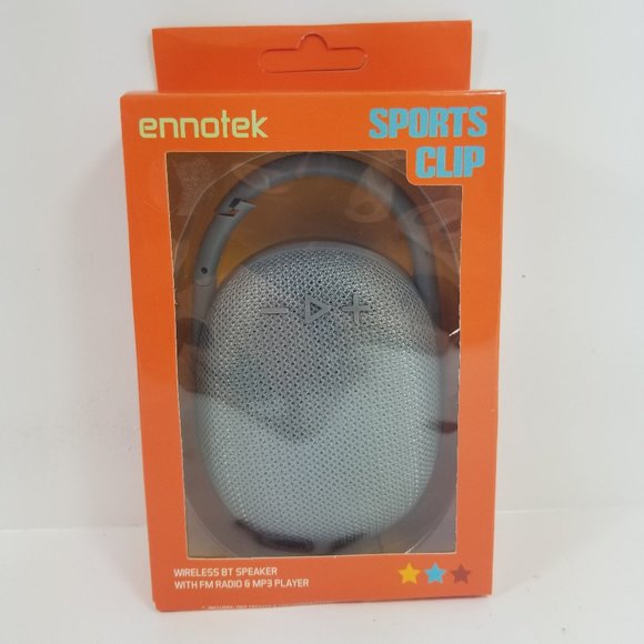Sports clip Speaker Grey wireless with FM radio, MP3 player